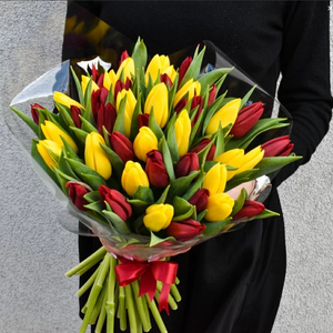 Red-Yellow Tulip Bouquet